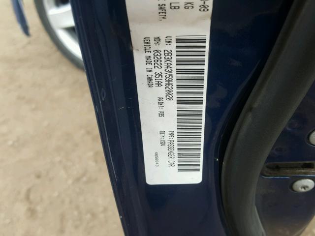 2B3KA43V59H620020 - 2009 DODGE CHARGER BLUE photo 10