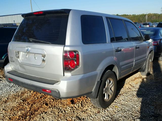 5FNYF28187B002651 - 2007 HONDA PILOT SILVER photo 4