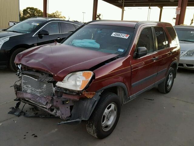 JHLRD68474C015415 - 2004 HONDA CR-V LX RED photo 2