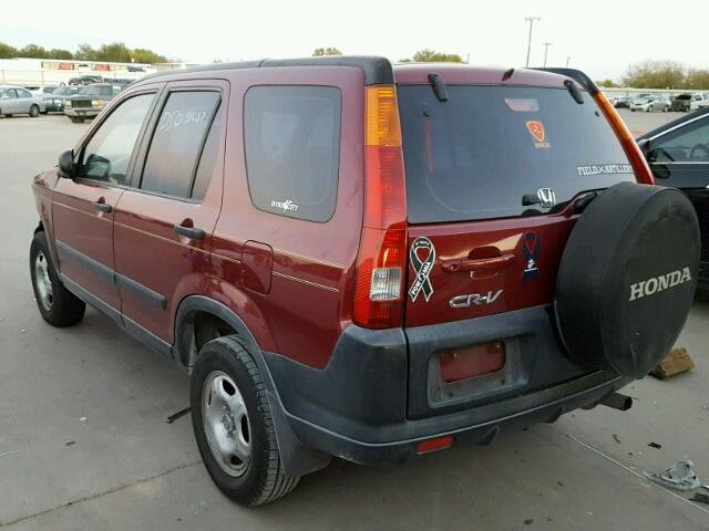 JHLRD68474C015415 - 2004 HONDA CR-V LX RED photo 3