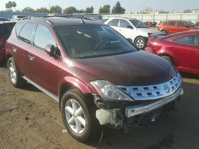 JN8AZ08T75W309580 - 2005 NISSAN MURANO SL BURGUNDY photo 1