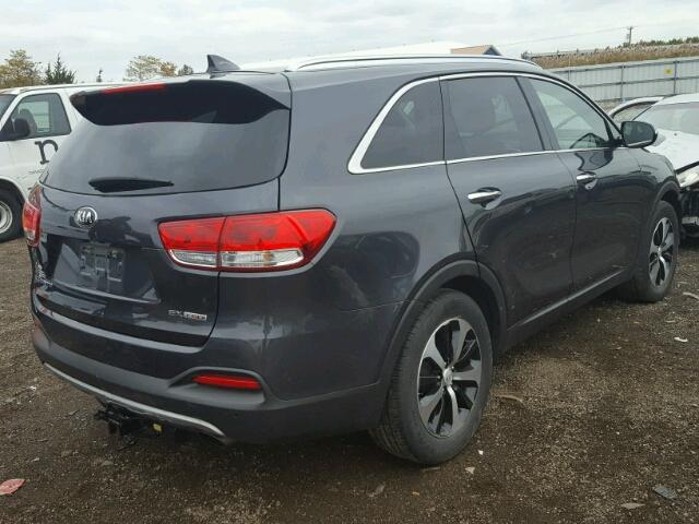 5XYPH4A10GG061004 - 2016 KIA SORENTO EX GRAY photo 4