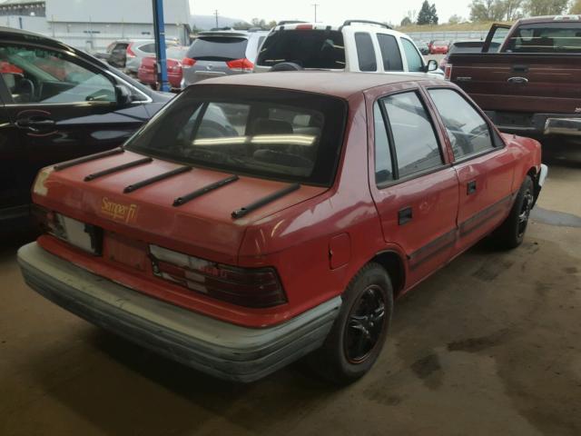 1P3XP28DXNN146817 - 1992 PLYMOUTH SUNDANCE A RED photo 4