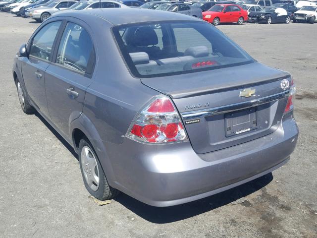 KL1TD5DE1AB099722 - 2010 CHEVROLET AVEO LS GRAY photo 3