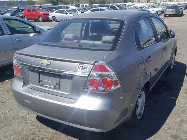 KL1TD5DE1AB099722 - 2010 CHEVROLET AVEO LS GRAY photo 4