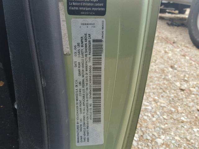 3VWRW31CX6M416866 - 2006 VOLKSWAGEN NEW BEETLE 绿色 照片 10