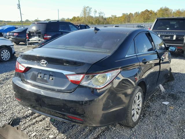 5NPEB4AC6CH460724 - 2012 HYUNDAI SONATA BLACK photo 4