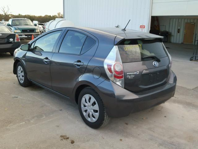 JTDKDTB39C1517785 - 2012 TOYOTA PRIUS C GRAY photo 3