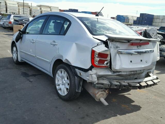 3N1AB6AP4CL707674 - 2012 NISSAN SENTRA 2.0 SILVER photo 3