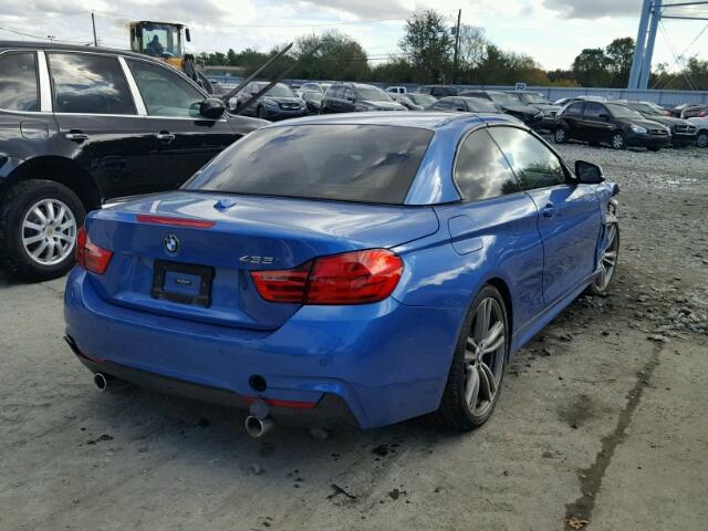 WBA3T3C54EP737145 - 2014 BMW 435 I BLUE photo 4