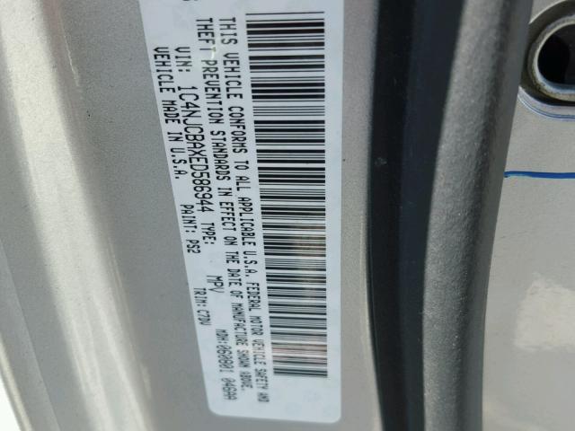 1C4NJCBAXED586944 - 2014 JEEP COMPASS SP ვერცხლისფერი ფოტო 10