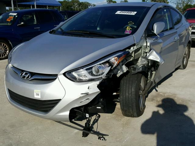 KMHDH4AE3FU260112 - 2015 HYUNDAI ELANTRA SE SILVER photo 2