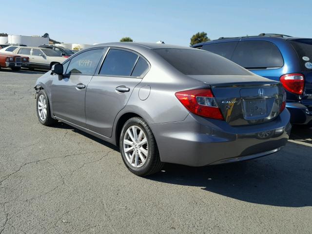 19XFB2F86CE370748 - 2012 HONDA CIVIC EX GRAY photo 3