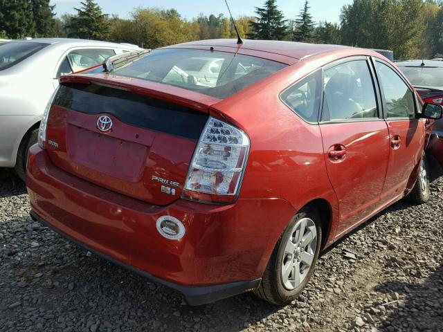 JTDKB20U477573342 - 2007 TOYOTA PRIUS RED photo 4