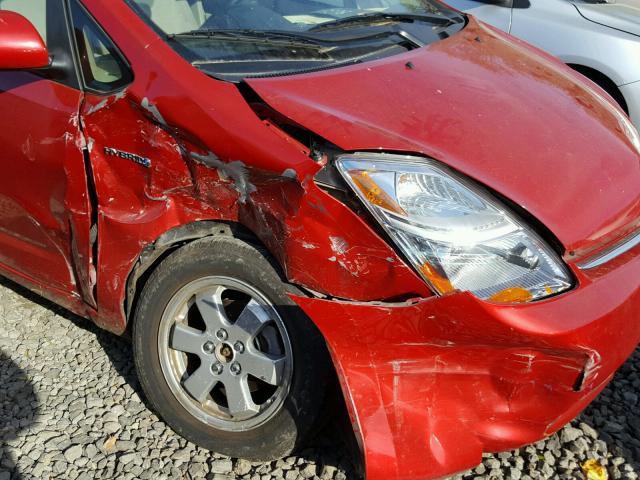 JTDKB20U477573342 - 2007 TOYOTA PRIUS RED photo 9