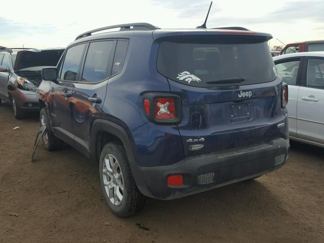 ZACCJBBT6GPE09167 - 2016 JEEP RENEGADE L BLUE photo 3