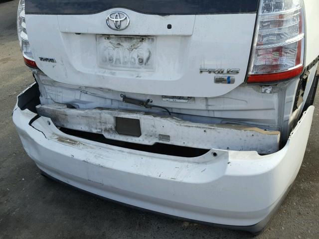 JTDKB20U573294442 - 2007 TOYOTA PRIUS WHITE photo 9