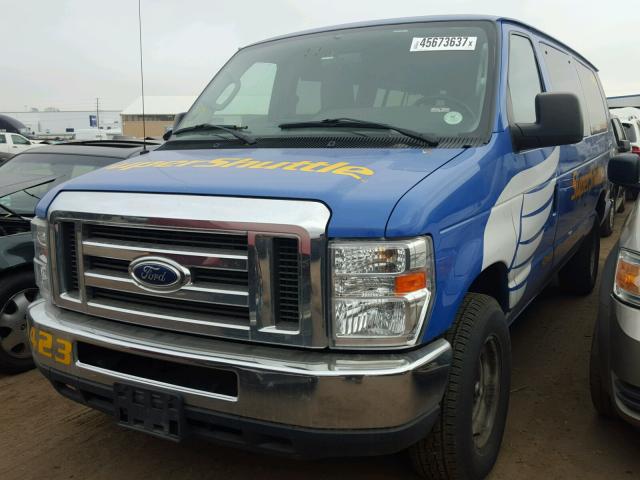 1FBSS3BL6EDA57383 - 2014 FORD ECONOLINE BLUE photo 2