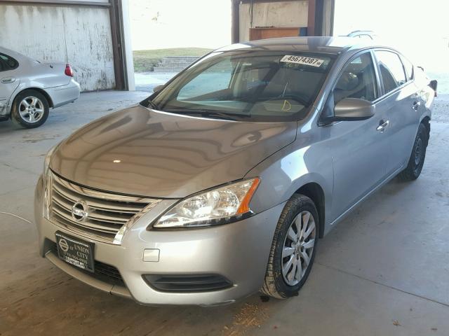 3N1AB7AP1EY235882 - 2014 NISSAN SENTRA S GRAY photo 2