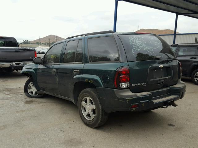 1GNDS13S352243996 - 2005 CHEVROLET TRAILBLAZE GREEN photo 3