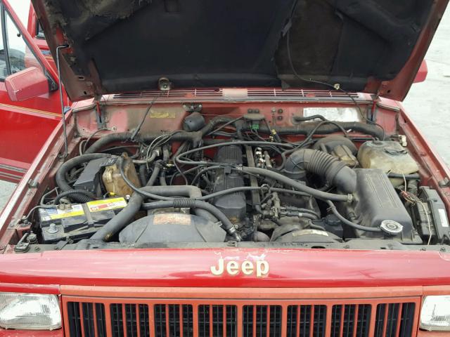 1J4FJ78S9ML616803 - 1991 JEEP CHEROKEE L RED photo 7