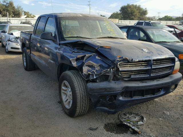 1B7HL2AX31S307167 - 2001 DODGE DAKOTA BLUE photo 1