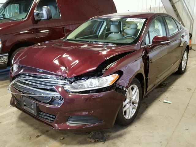 3FA6P0HR2DR137817 - 2013 FORD FUSION MAROON photo 2