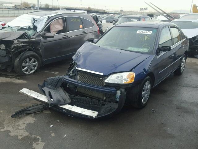 1HGES26752L066126 - 2002 HONDA CIVIC BLUE photo 2