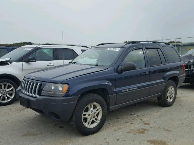 1J4GW48S44C252469 - 2004 JEEP GRAND CHER BLUE photo 2