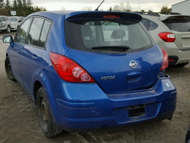 3N1BC13E97L000298 - 2007 NISSAN VERSA S BLUE photo 3