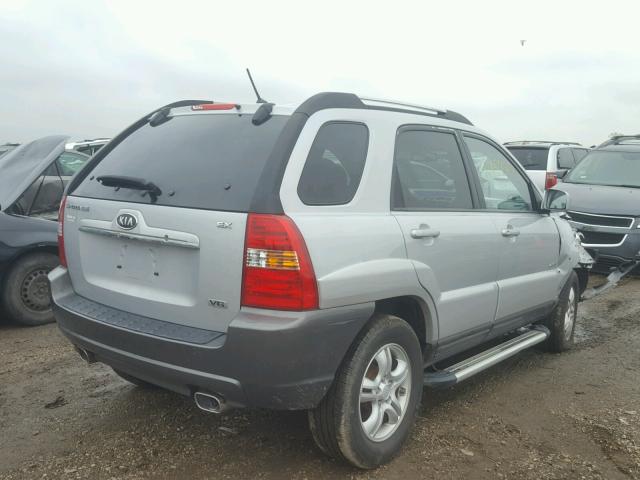 KNDJE723577374207 - 2007 KIA SPORTAGE E SILVER photo 4