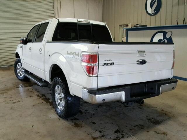 1FTFW1ET8DFA10764 - 2013 FORD F150 SUPER WHITE photo 3