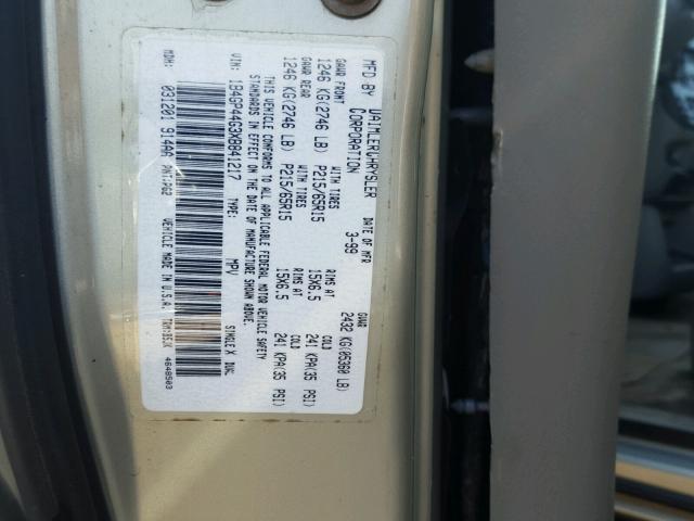 1B4GP44G3XB841217 - 1999 DODGE GRAND CARA GRAY photo 10