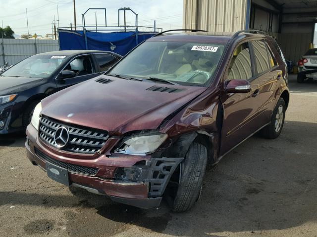 4JGBB86EX6A095749 - 2006 MERCEDES-BENZ ML 350 BURGUNDY photo 2