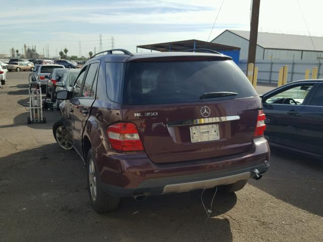 4JGBB86EX6A095749 - 2006 MERCEDES-BENZ ML 350 BURGUNDY photo 3