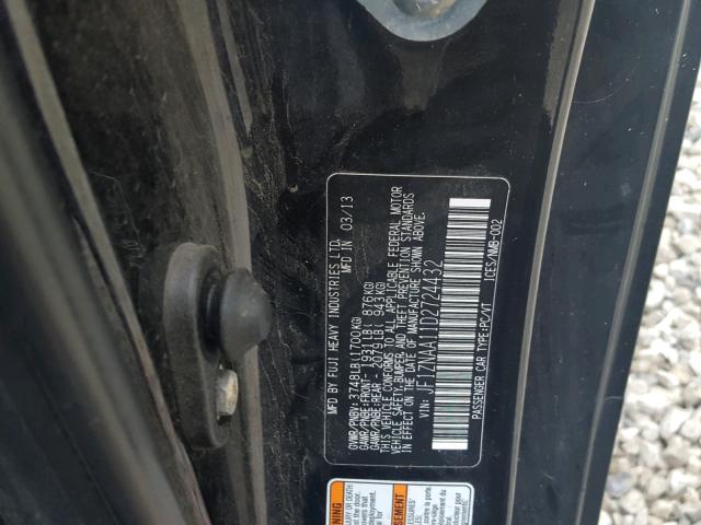 JF1ZNAA11D2724432 - 2013 TOYOTA SCION FR-S BLACK photo 10