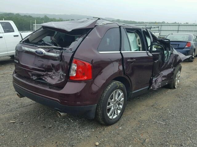 2FMDK3KC2BBA43384 - 2011 FORD EDGE LIMIT BURGUNDY photo 4