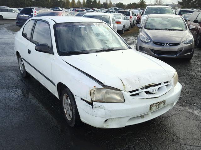 KMHCF35G7YU044077 - 2000 HYUNDAI ACCENT WHITE photo 1