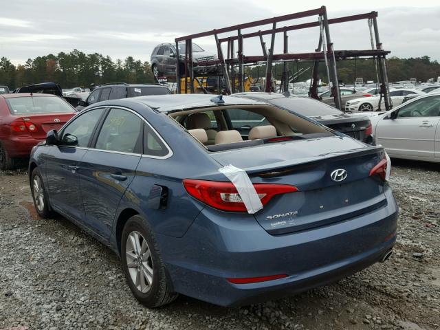 5NPE24AF8GH396329 - 2016 HYUNDAI SONATA SE BLUE photo 3