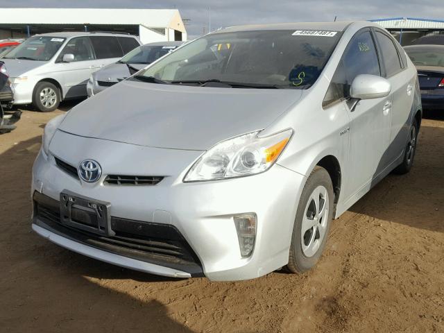 JTDKN3DU9D1629619 - 2013 TOYOTA PRIUS SILVER photo 2