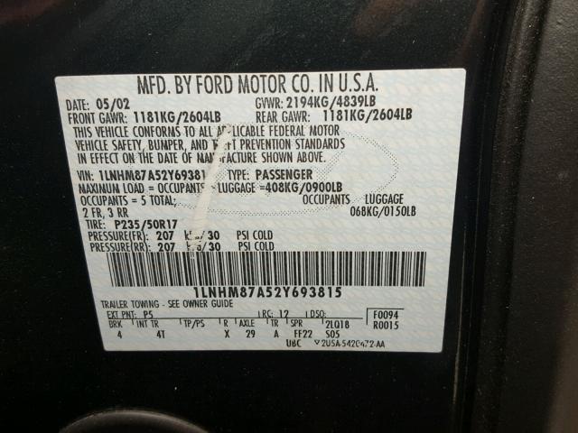 1LNHM87A52Y693815 - 2002 LINCOLN LS Yaşıl foto 10