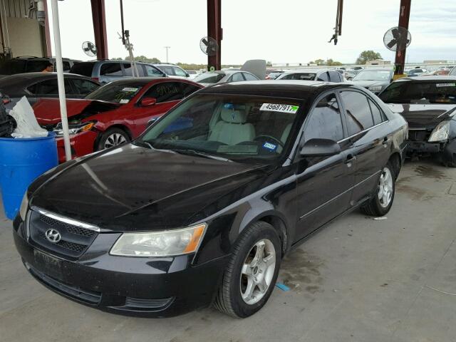 5NPET46F28H323562 - 2008 HYUNDAI SONATA BLACK photo 2