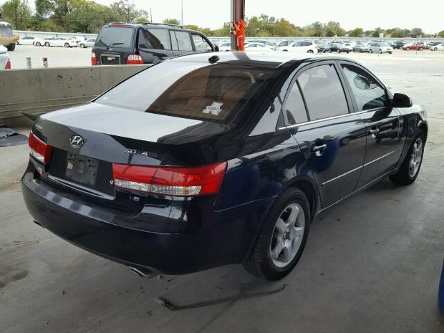 5NPET46F28H323562 - 2008 HYUNDAI SONATA BLACK photo 4