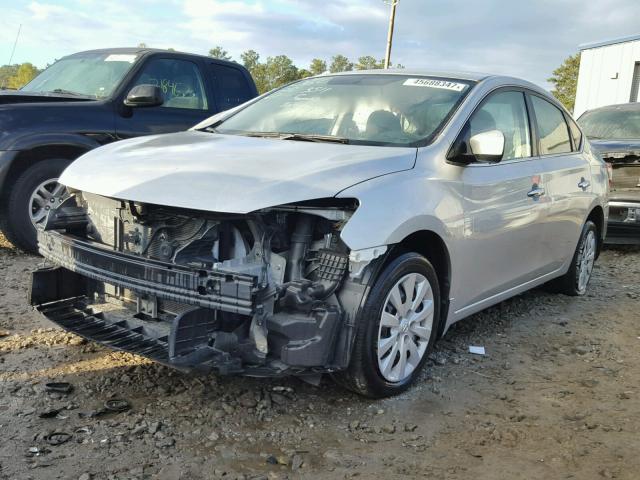 3N1AB7AP4FY366368 - 2015 NISSAN SENTRA S SILVER photo 2