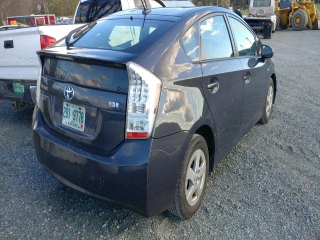 JTDKN3DUXA5011231 - 2010 TOYOTA PRIUS GRAY photo 4