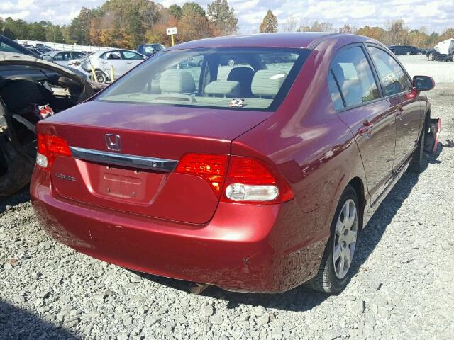 2HGFA1F5XBH542383 - 2011 HONDA CIVIC LX RED photo 4