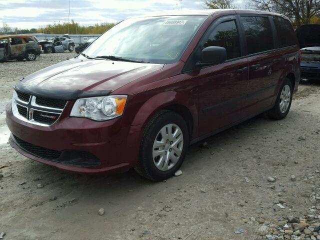 2C4RDGBG0HR756119 - 2017 DODGE GRAND CARA RED photo 2