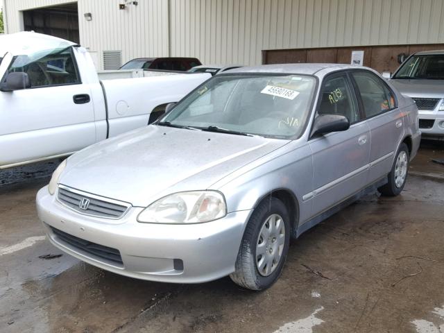 2HGEJ6617YH555199 - 2000 HONDA CIVIC BASE SILVER photo 2