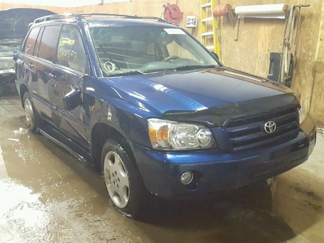 JTEEP21A770221959 - 2007 TOYOTA HIGHLANDER BLUE photo 1