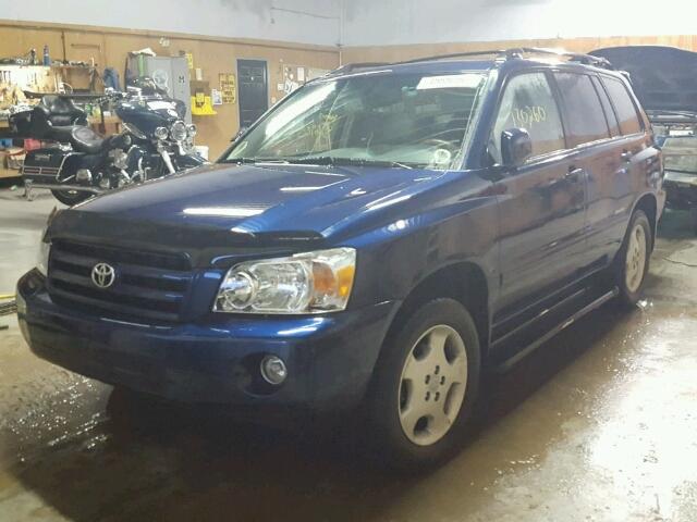 JTEEP21A770221959 - 2007 TOYOTA HIGHLANDER BLUE photo 2